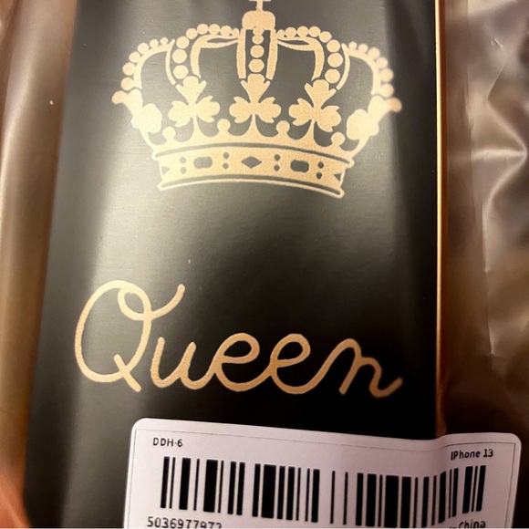 NIB Black and Gold Queen IPhone 13 Crown Pattern Electroplated Phone Case - Picture 7 of 8